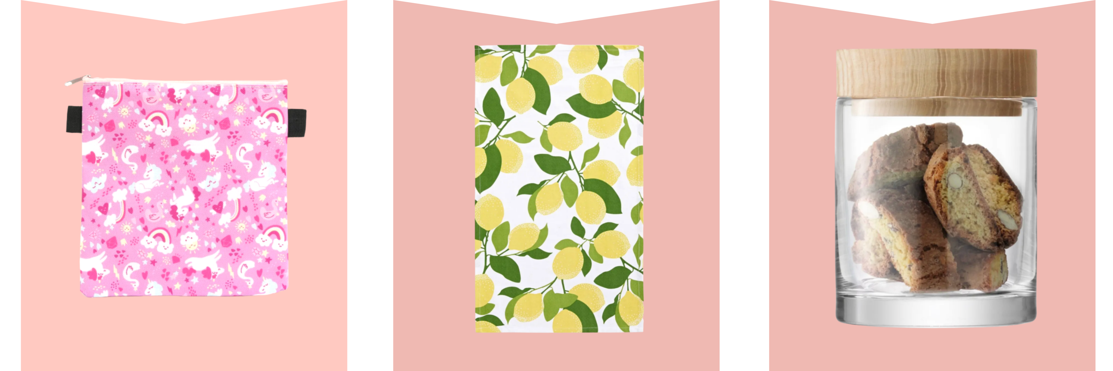 Reusable snack bag, tea towel & glass container