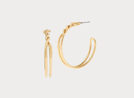 Gold Knotted hoop earring