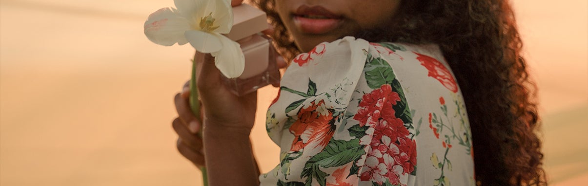 girl in floral dress